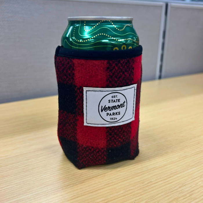 Circle logo koozie-Red Wool Koozie